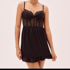 FOR LOVE & LEMONS Black Embroidered Dress